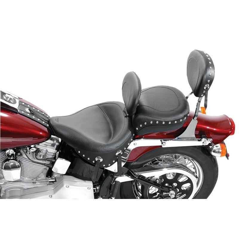 Mustang Motorcycle Mustang Harley Low Medallion Sissy Bar Pad (12 inch x 9 inch) w/Studs - Black - 79057
