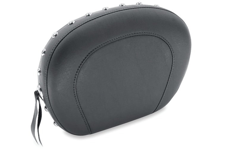 Mustang Motorcycle Mustang Harley Low Medallion Style Sissy Bar Pad(9 inch x 12 inch) w/Studs - Black - 75662