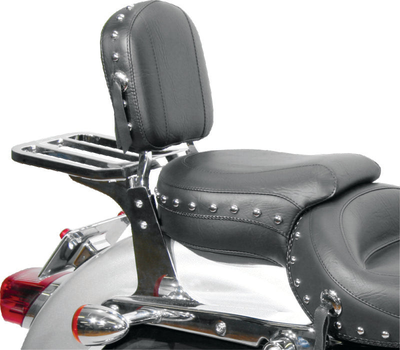 Mustang Motorcycle Mustang Harley Sissy Bar Pad Low Medallion Style - Black - 76498