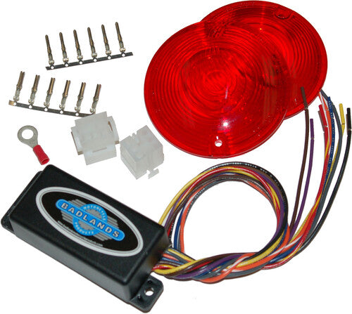 NAMZ CUSTOM CYCLE Run, Brake & Turn Signal Modules with Equalizer & Red Lens Kit - ILL-02-RL-A