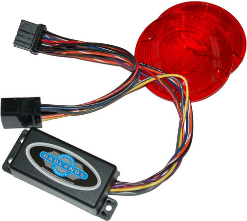 NAMZ CUSTOM CYCLE Run, Brake & Turn Signal Modules with Equalizer & Red Lens Kit - ILL-03-RL-A