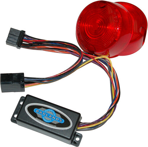 NAMZ CUSTOM CYCLE Run, Brake & Turn Signal Modules with Equalizer & Red Lens Kit - ILL-03-RL-B