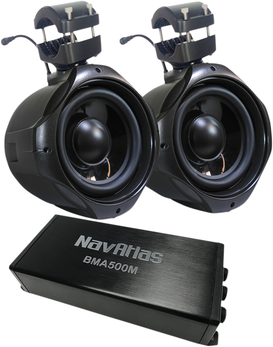 NAVATLAS 8” Passive Roll-Cage Subwoofers and BMA500M Class D Monoblock Amplifier - 8" Subwoofer/Amplifier 4405-0650