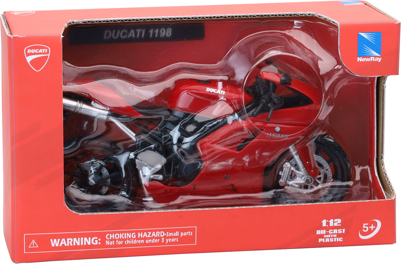 NEW RAY TOYS Mini Ducati Sport Bike - Ducati 1198 / 1:12 Scale / Red 7001-0121