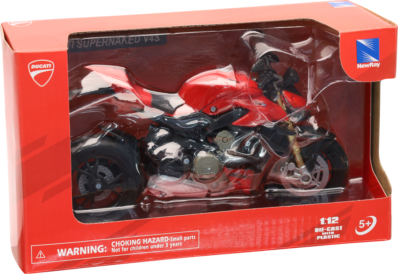 NEW RAY TOYS Mini Ducati Streetfighter V4 Bike - Ducati Streetfighter V4 / 1:12 Scale / Black/Red 7001-0087