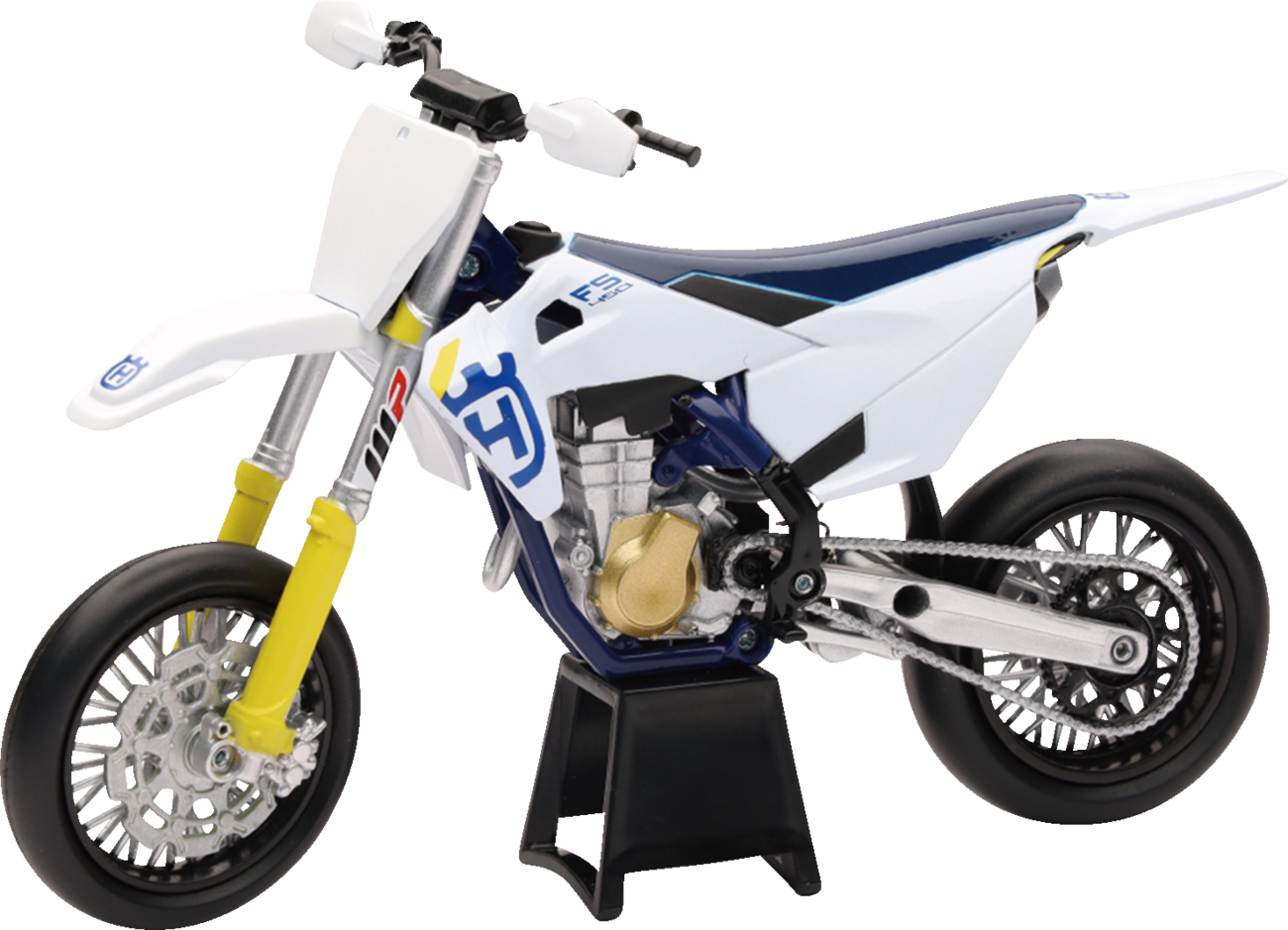 NEW RAY TOYS Mini Husqvarna FS450 Dirt Bike - Husqvarna FS450 2019 Bike / 1:12 Scale / White/Blue/Black 7001-0045
