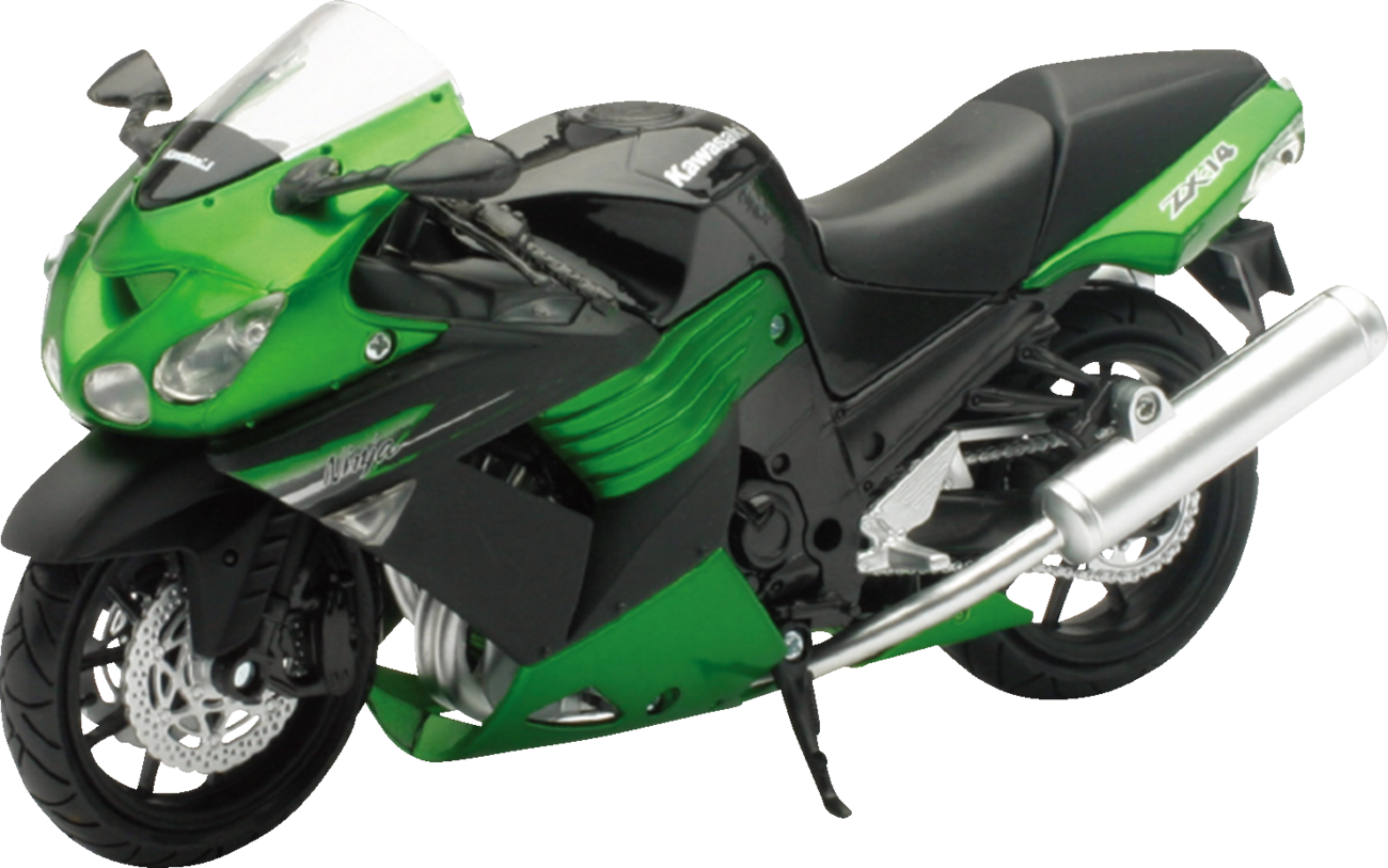 NEW RAY TOYS Mini Kawasaki ZX-14 Sport Bike - Kawasaki ZX-14 Sport Bike / 1:12 Scale / Green 7001-0095