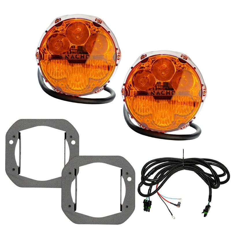 Nacho Offroad Technology Nacho Lighting Jeep JL/JT SAE Combo Amber Plug N Play Fog Light Kit (1pc Bumper Kit) - V3JW1KASM