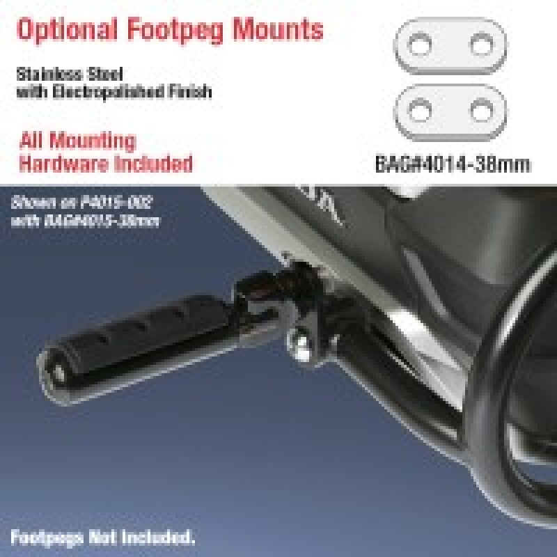 National Cycle 2018-2023 Honda GL1800 Footpeg Bracket 38 mm. - Silver - BAG#4014-38MM