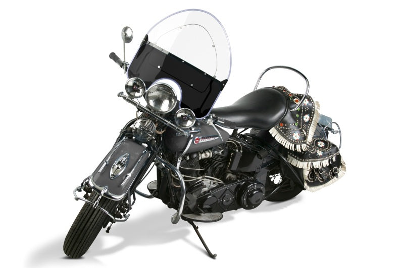 National Cycle 2036-2047 Harley-Davidson Knucklehead/1948 PanHead Vintage Round Top Windshield-Black - N2203