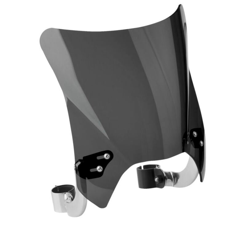 National Cycle Fits 2044-2051 mm. O.D. Mohawk Chrome Hardware/Curve Bracket/Windshield - Dark Tint - N2841-001