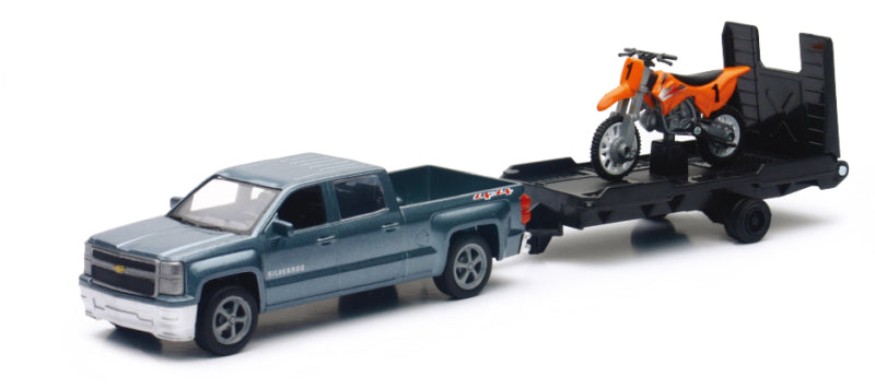 New Ray Toys Chevy Silverado Pickup with Dirt Bike/ Scale - 1:43 - 19535A