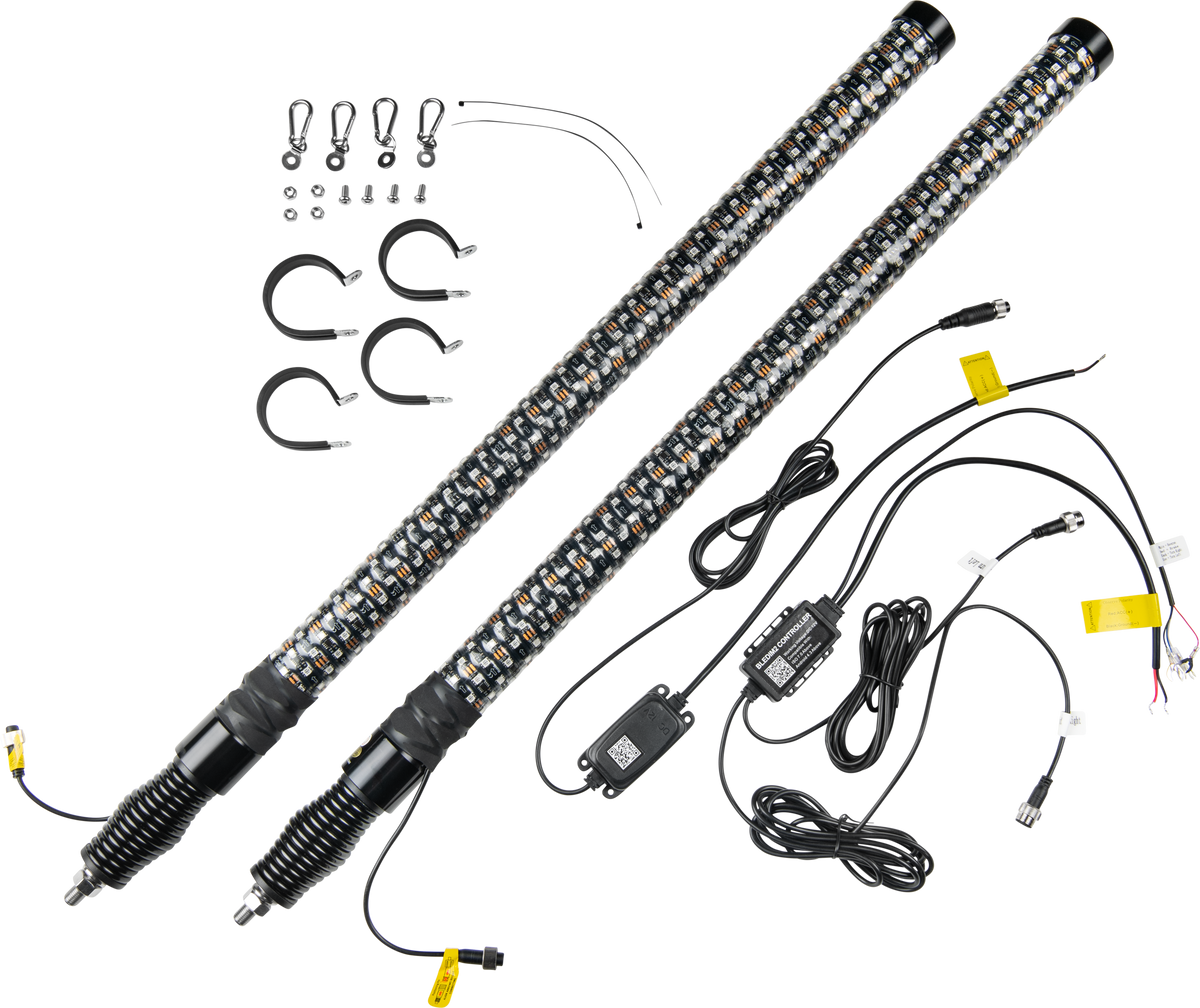 OPEN TRAIL Fat Whips 360° RGB LED Whip - SNA123P--3FT