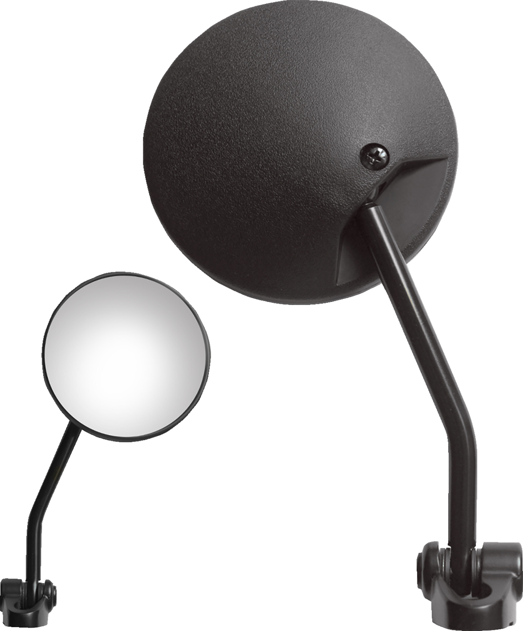 P4M Flag Style Snowmobile Mirror - Mirror / Flag / Side View / Round / Black 0640-1690