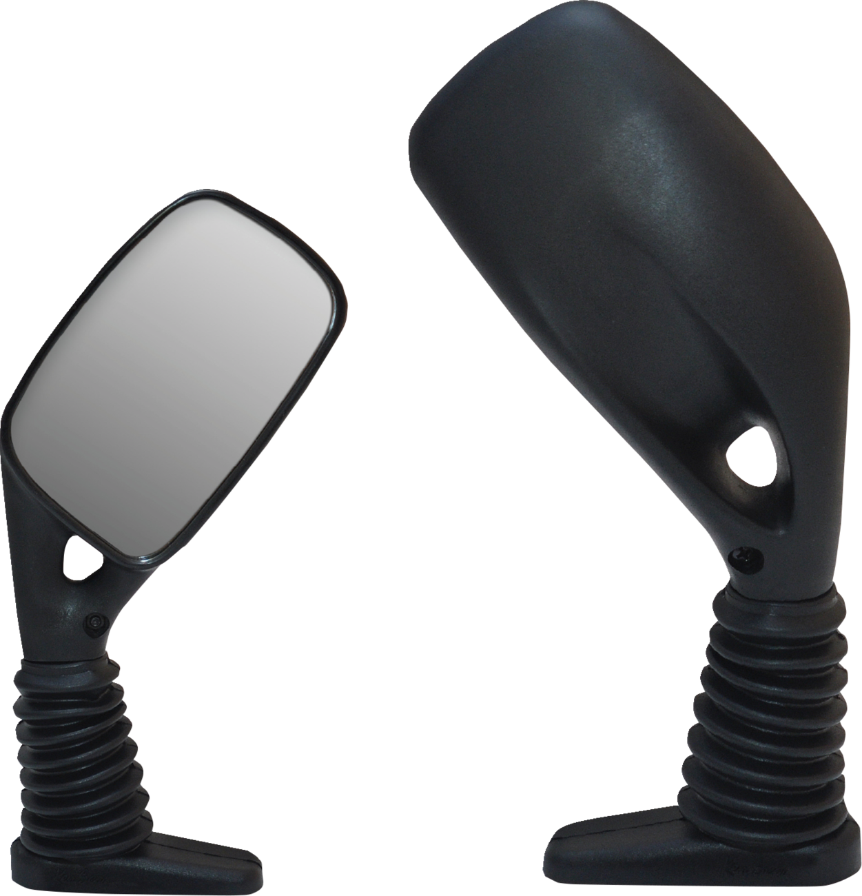 P4M Shock-Resistant Snowmobile Mirrors - Mirrors / Side View / Rectangular / Black / Pair 0640-1691