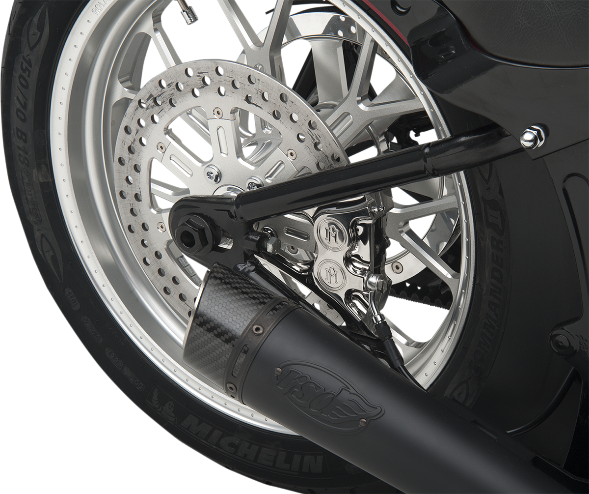 PERFORMANCE MACHINE (PM) Four-Piston Differential-Bore Caliper - 4-Piston Caliper / Rear / Chrome / 08-17 Softail 1701-0379