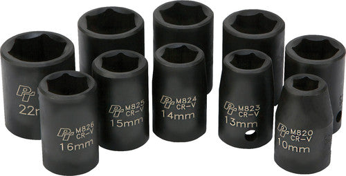 PERFORMANCE TOOL 1/2" Metric Impact Socket Set - M593DB