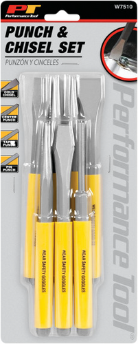PERFORMANCE TOOL 7 PC PUNCH / CHISEL SET - W7510