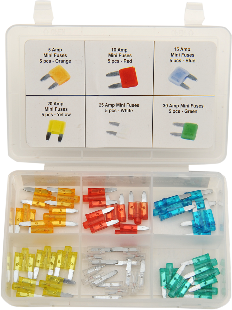 PERFORMANCE TOOL Mini Fuse Assortment - Fuse Assortment / Mini / LED / 30 Pack 2402-0141