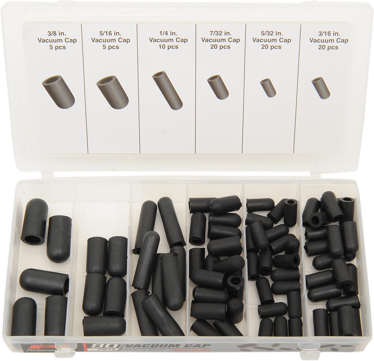 PERFORMANCE TOOL Vacuum Cap Assortment - Caps / Vacuum / Assortment 2402-0147