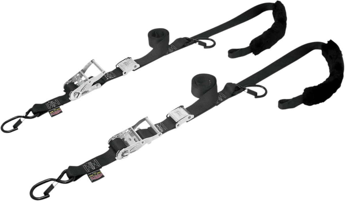 POWERTYE MFG. 1-1/2" Ratchet/Cam Tie-Down Straps - Cam Ratchet Tie-Downs / 1-1/2" x 6-1/2' / Black 3920-0175