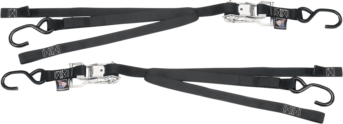 POWERTYE MFG. 1" Ratchet Soft-Tye Tie-Downs - Tie-Down Straps / Soft-Tye / Ratchet / 1" x 6-1/2' / Black 3920-0048