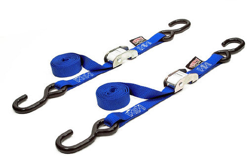 POWERTYE TIE-DOWN CAM S-HOOK 1"X5.5' BLUE PAIR - 22263 LOGO