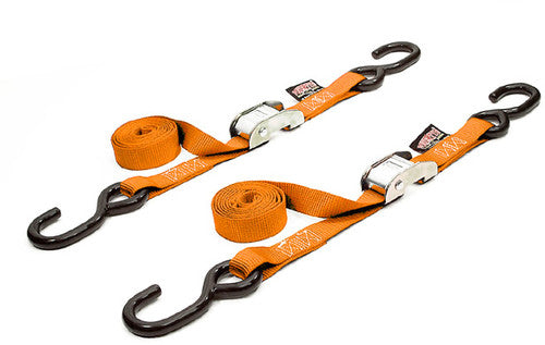 POWERTYE TIE-DOWN CAM S-HOOK 1"X5.5' ORANGE PAIR - 22269 LOGO
