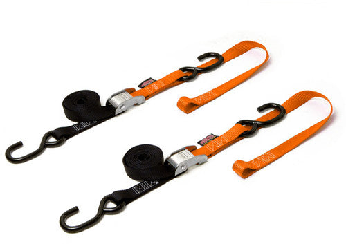 POWERTYE TIE-DOWN CAM S-HOOK SOFT-TYE 1"X6' BLACK/ORANGE PAIR - 23629 LOGO