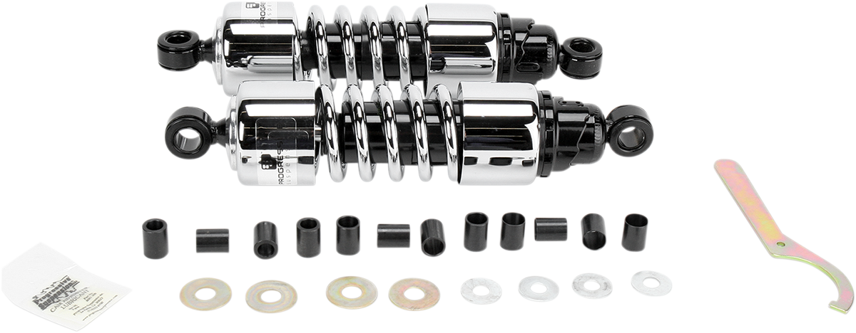PROGRESSIVE SUSPENSION 412 Series Cruiser Shocks — Standard - Shocks / 11.5" / 412 Cruiser Series / Chrome / Standard PS4202C