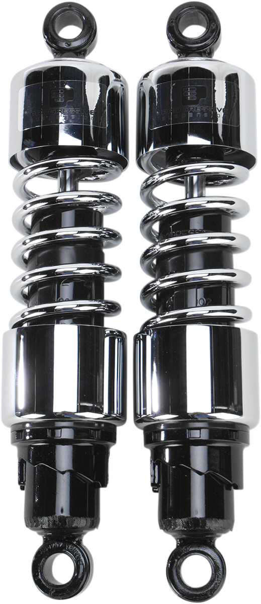 PROGRESSIVE SUSPENSION 412 Series Cruiser Shocks — Standard - Shocks / 12" / 412 Cruiser Series / Chrome / Standard 1310-0713