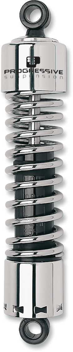 PROGRESSIVE SUSPENSION 412 Series Shocks — Black/Chrome - 412 Series Shock / 12" / Standard / Chrome / H-D DS-222004