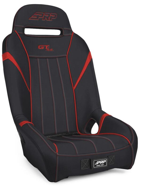 PRP Seats PRP GT/S.E. Rear Suspension Seat- Black/Red - A58R-237