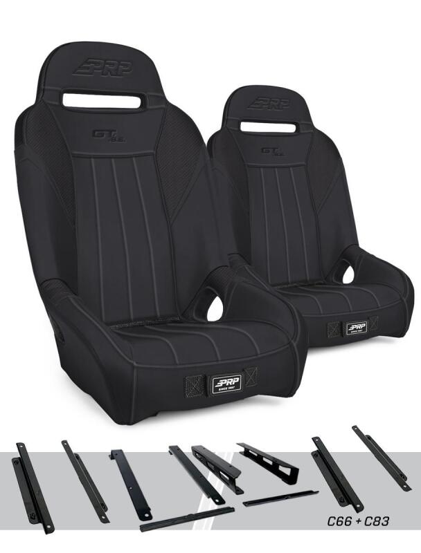PRP Seats PRP GT/S.E. Suspension Seats Kit for Honda Talon (Pair) - Black - A5701-PORXP-C66-201
