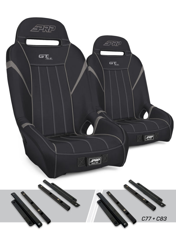 PRP Seats PRP GT/S.E. Suspension Seats Kit for Polaris General, RZR S 900, 900 Trail, Trail, XP 1000, Turbo, T - A5701-PORXP-C83-203