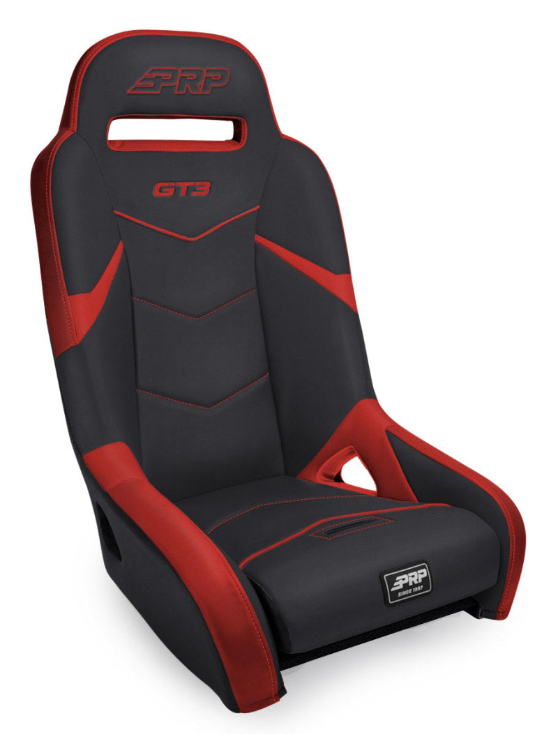 PRP Seats PRP GT3 Rear Suspension Seat- Black/Red - A7308-237