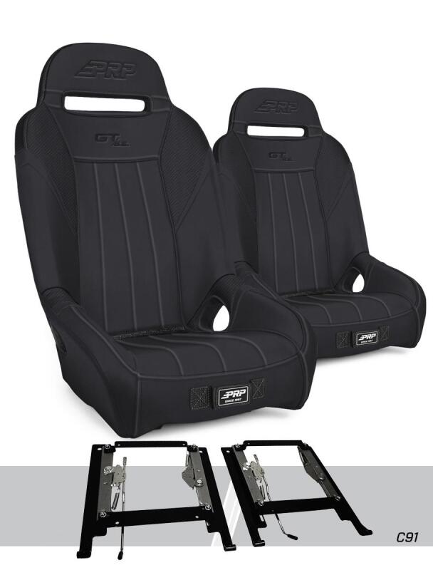 PRP Seats PRP GT3 Suspension Seats Kit for Can-Am Maverick X3 (Pair) - Black - A7301-PORXP-C86-201