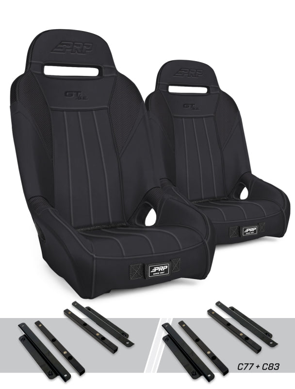 PRP Seats PRP Polaris General GT/S.E. Suspension Seats Kit (Pair) - Black - A5701-PORXP-C83-201