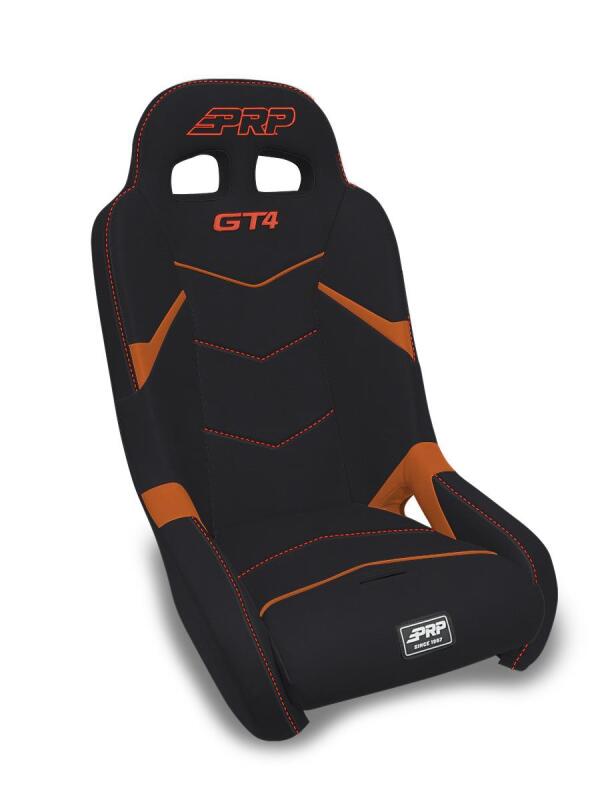 PRP Seats PRP Polaris RZR/Can-Am Maverick GT4 Suspension Seat - Black/Orange - AU63001-PORXP-207