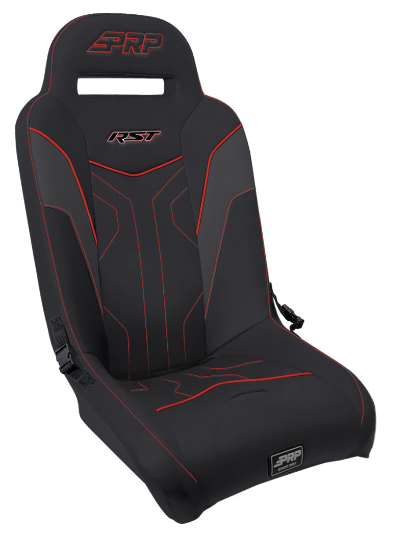 PRP Seats PRP Polaris RZR PRO XP/PRO R/Turbo R RST Suspension Seat- Black/Red - A4101-PORXP-204