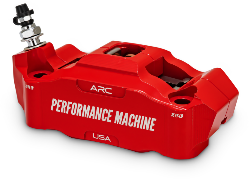 Performance Machine 125 x 4 Race Series Radial Mount Caliper with ARC - Left - Red - 0052-2427-RC