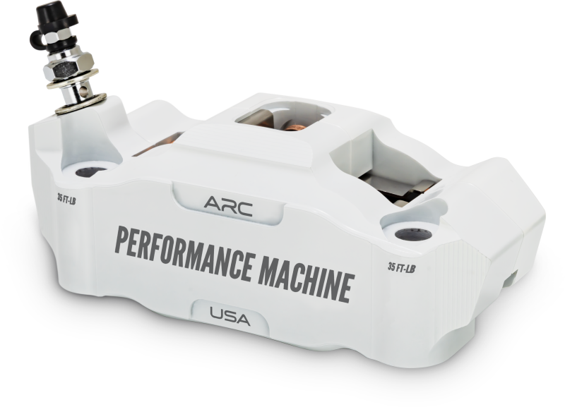Performance Machine 125 x 4 Race Series Radial Mount Caliper with ARC - Left - White - 0052-2427-WC