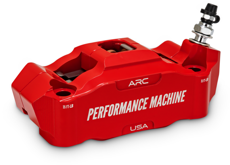 Performance Machine 125 x 4 Race Series Radial Mount Caliper with ARC - Right - Red - 0052-2426-RC