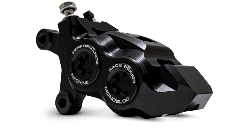 Performance Machine 2008-2023 FL,2018-2024 M8 Softail,2006-2017 VRod 137x4B Rce Series Monobloc Caliper Left BLK - 0053-2957-MB