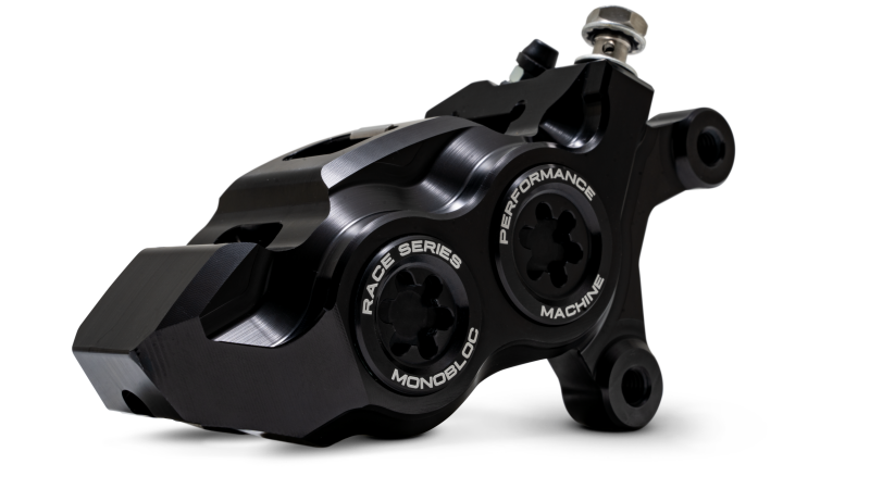 Performance Machine 2008-2023 FL,2018-2024 M8 Softail,2006-2017 VRod 137x4B Rce Series Monobloc Caliper Right BK - 0053-2958-MB
