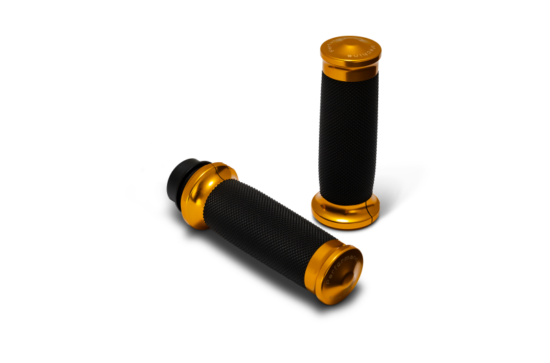 Performance Machine 2008-2023 Touring, 2016-2024 Softail TBW Contour Handle Grip Set - Gold - 0063-2104M-G