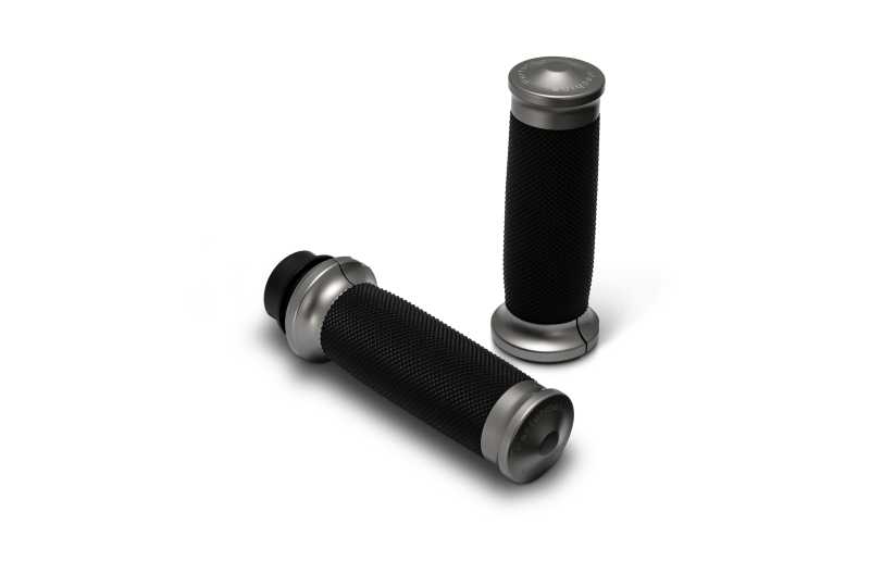 Performance Machine 2008-2023 Touring, 2016-2024 Softail TBW Contour Handle Grip Set - Gun Metal Gray - 0063-2104M-GU