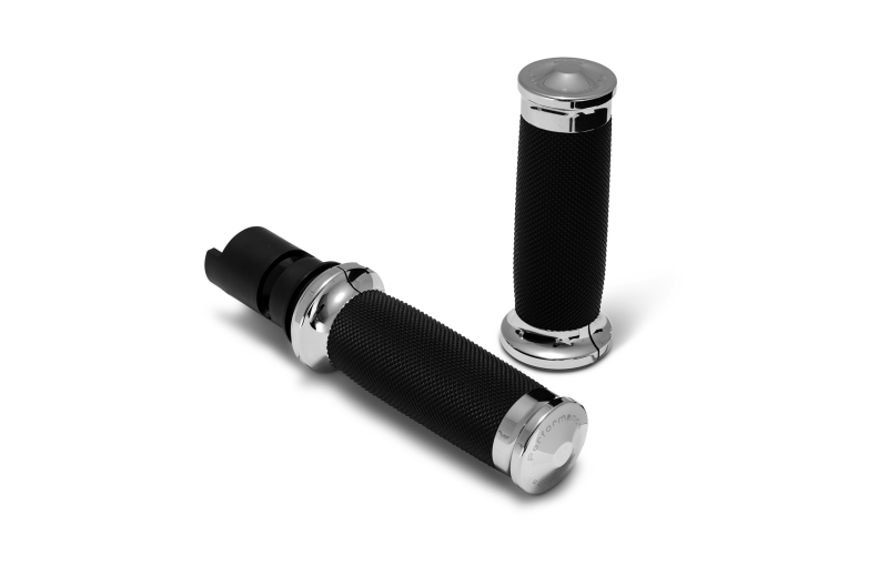 Performance Machine 2024-2025 Touring, 2025 Softail TBW Contour Handle Grip Set - Chrome - 0063-2105M-CH