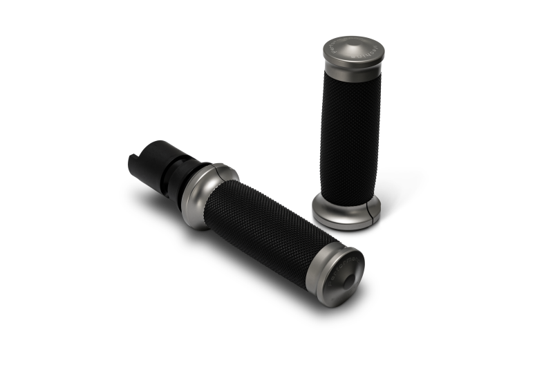 Performance Machine 2024-2025 Touring, 2025 Softail TBW Contour Handle Grip Set - Gun Metal Gray - 0063-2105M-GU