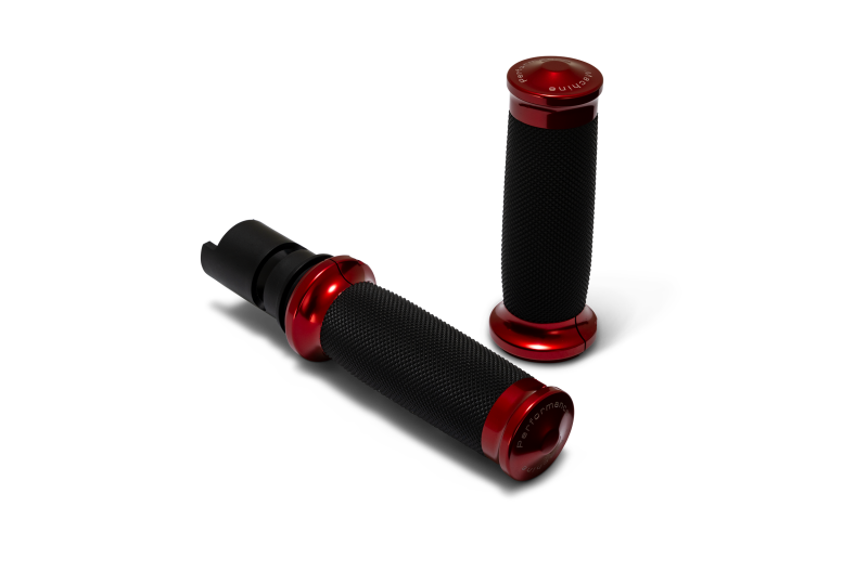 Performance Machine 2024-2025 Touring, 2025 Softail TBW Contour Handle Grip Set - Red - 0063-2105M-R